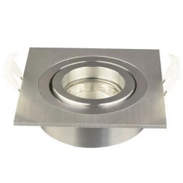 Luxe Inbouwspot vierkant draai- kantelbaar diameter 92mm voor 50mm lamp Aluminium