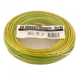 VD-draad geel/groen 2,5mm 20 meter rol