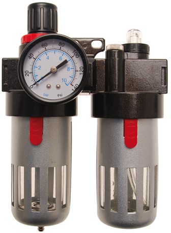 BGS 8603 Lucht filter-olie-eenheid met drukregelaar