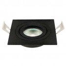 Luxe Inbouwspot vierkant draai- kantelbaar diameter 92mm voor 50mm lamp mat zwart